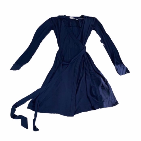Calvin Klein Dresses & Skirts - Calvin Klein navy blue v neck collared wrap dress